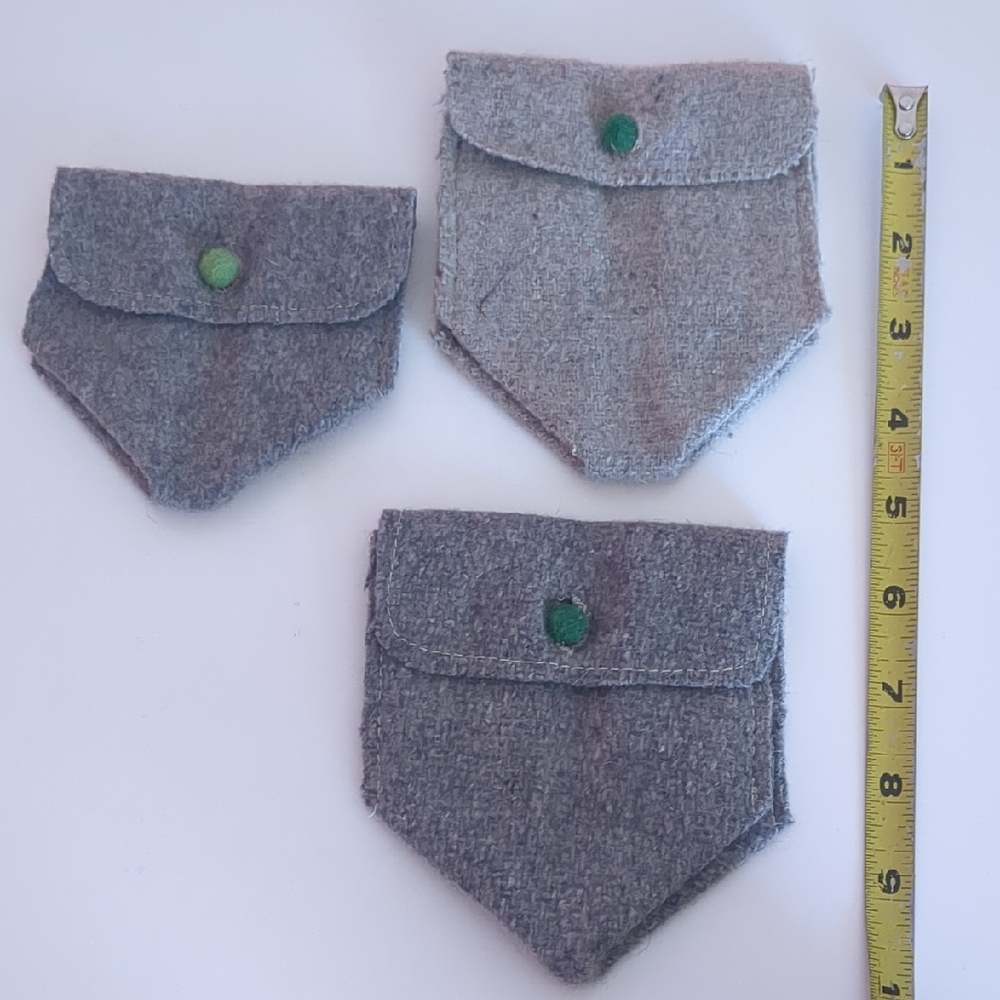 Anthropologie Gray Felt Jewelry Gift Pouch Set